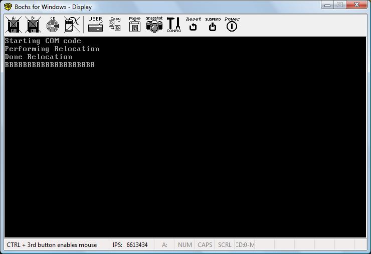 Bootloader execution screenshot